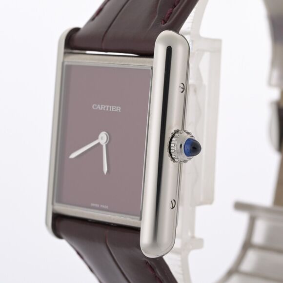 2024 Cartier Tank Must Large WSTA0054 Red Burgundy 26mm Men's Watch Full Set - Picture 7 of 11
